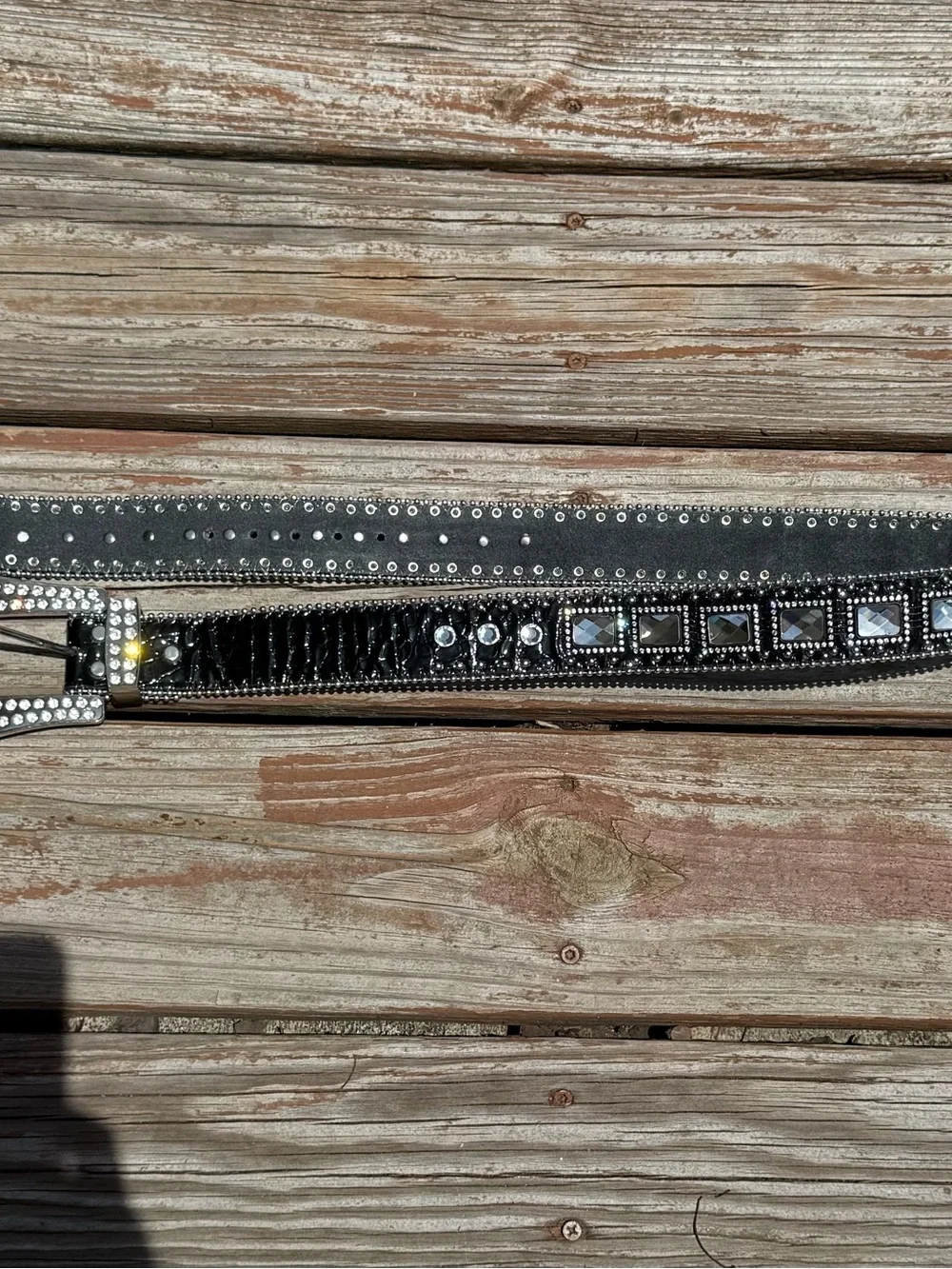 Blazin Roxx Black Rhinestone Western Buckle Belt